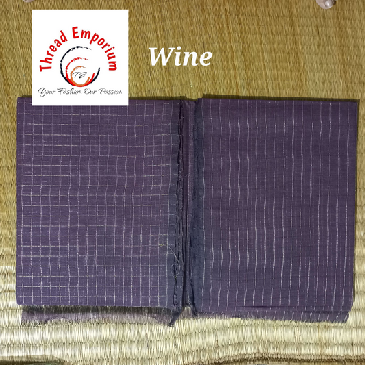 Wine colour cotton saree