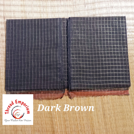 Dark Brown cotton saree