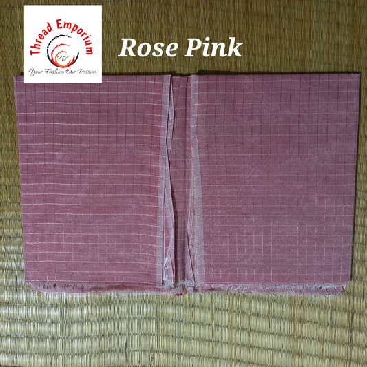 Pink cotton saree