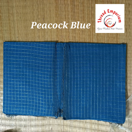 Blue cotton saree