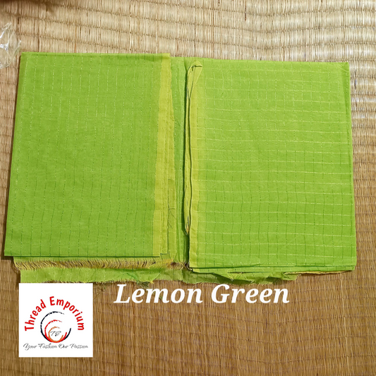 Green cotton saree