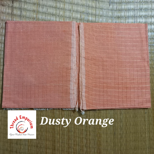 Light orange cotton saree