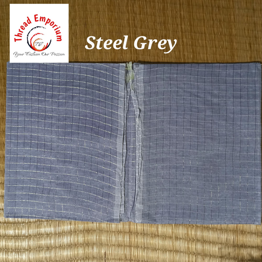 Grey cotton saree