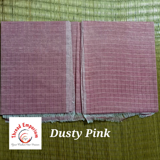 Pink cotton saree